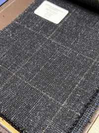 56CN5231 CANONICO(カノニコ) WOOL SILK & LINEN FANCY SUITING ネイビー/ブラウン ウィンドウペン[生地] CANONICO(カノニコ) サブ画像