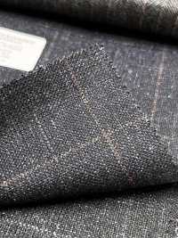 56CN5231 CANONICO(カノニコ) WOOL SILK & LINEN FANCY SUITING ネイビー/ブラウン ウィンドウペン[生地] CANONICO(カノニコ) サブ画像