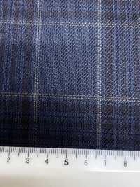 SK6531-GR 国産 シルクウールストレッチ グリーン チェック[生地] 細井商事株式会社 サブ画像