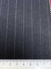 4MR4693 26AW Super100's × CASHIMERE チャコールグレー ストライプ[生地] 御幸毛織(ミユキ) サブ画像
