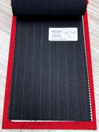 4MR4693 26AW Super100's × CASHIMERE チャコールグレー ストライプ[生地] 御幸毛織(ミユキ) サブ画像