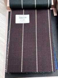 AR6550 ARISTON Super130's ブラウン×白 ストライプ[生地] 細井商事株式会社 サブ画像