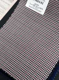 DM6141 DORMEUIL QUEEN Super100's ブラック×レッド 千鳥格子[生地] 細井商事株式会社 サブ画像