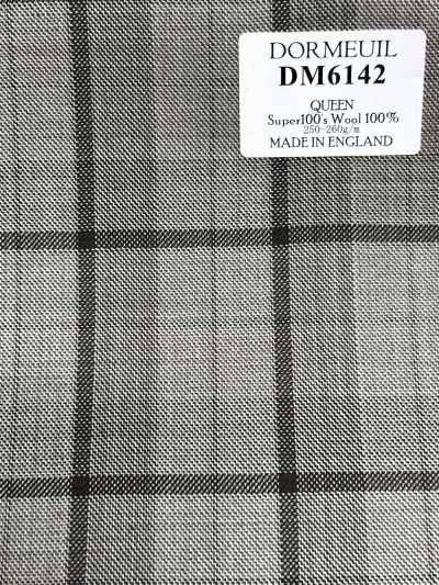 DORMEUIL QUEEN Super100's ベージュ×ブラック チェック