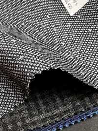 DM6144 DORMEUIL QUEEN Super100's ブラック×ホワイト 刺子柄[生地] 細井商事株式会社 サブ画像