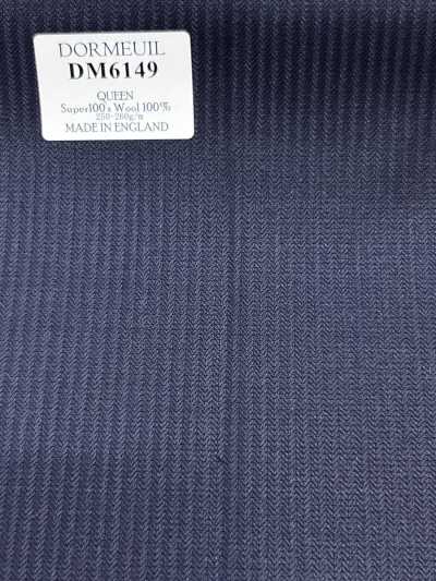 DORMEUIL QUEEN Super100's ネイビー ストライプ