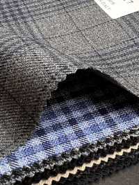 CR6617 CARNET 3PLY グレー×ネイビー チェック[生地] 細井商事株式会社 サブ画像