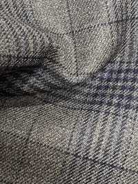 CR6617 CARNET 3PLY グレー×ネイビー チェック[生地] 細井商事株式会社 サブ画像