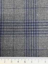 CR6617 CARNET 3PLY グレー×ネイビー チェック[生地] 細井商事株式会社 サブ画像