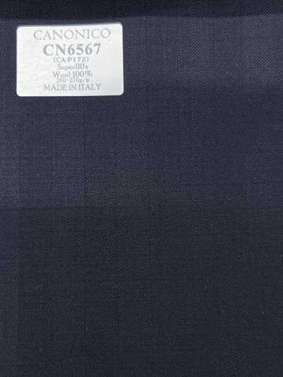CANONICO Super110's 濃紺 ストライプ