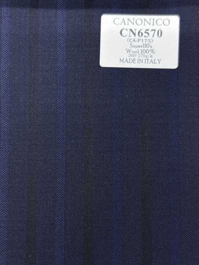 CANONICO Super110's ネイビー ストライプ