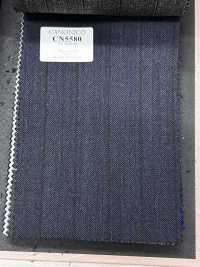 CN5580 CANONICO Super110's ネイビー×ブラウン ストライプ[生地] 細井商事株式会社 サブ画像