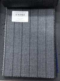 CN5583 CANONICO Super110's グレー×ブラウン ストライプ[生地] 細井商事株式会社 サブ画像