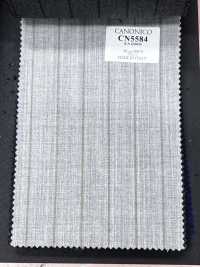 CN5584 CANONICO Super110's ライトグレー×ベージュ ストライプ[生地] 細井商事株式会社 サブ画像