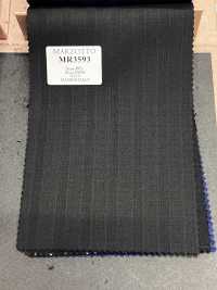 MR3593 MARZOTTO Super110's 黒 ストライプ[生地] 細井商事株式会社 サブ画像