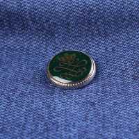 812 国産 スーツ・ジャケット向け メタルボタン シルバー/グリーン ヤマモト(EXCY) サブ画像