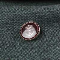 EX258 国産 スーツ・ジャケット用メタルボタン シルバー/赤 ヤマモト(EXCY) サブ画像