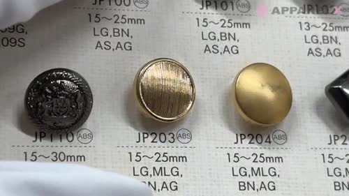 JP203 ABS樹脂製 メッキ釦[ボタン] 大阪プラスチック工業(DAIYA BUTTON
