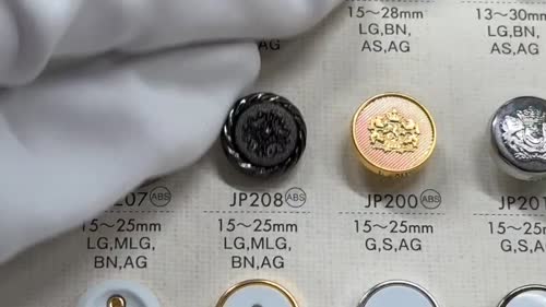 JP208 ABS樹脂製 メッキ釦[ボタン] 大阪プラスチック工業(DAIYA BUTTON