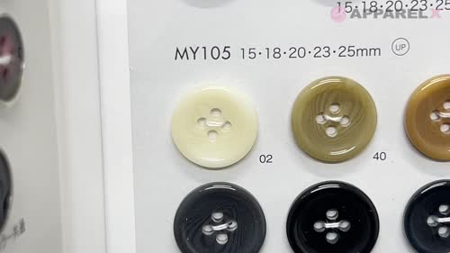 Y☆A  4点おまとめ MY105 ポリエステル樹脂製 フチあり 4つ穴ボタン 大阪プラスチック工業