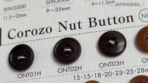 ONT02H 天然素材 コロゾ ナット 4つ穴 ボタン 大阪プラスチック工業