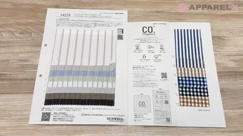 14278 コードットオーガニックス® 60sシュリプルストライプ[生地