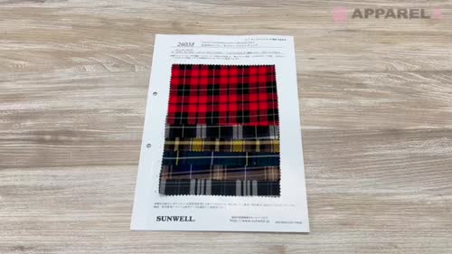 26038 先染60sコットン/セルロースツイルチェック[生地] SUNWELL
