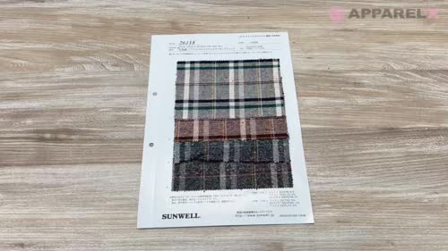 26118 先染綿/アクリル/ポリエステルカラーネップチェック[生地
