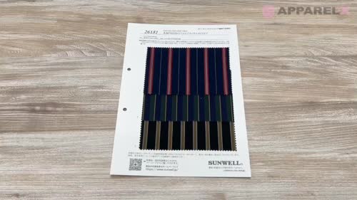 26181 先染PIMA70sツイルレジメンタルストライプ[生地] SUNWELL