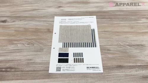 35332 先染綿/麻16sヘリンボンストライプ[生地] SUNWELL(サンウェル