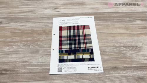 35421 先染16s綿/麻マドラスチェック[生地] SUNWELL(サンウェル