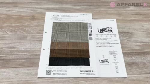 43478 LANATEC(R)LEIメランジグレンチェック[生地] SUNWELL(サンウェル