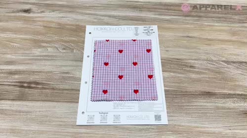 4023-1907-1 先染めギンガム刺繍[生地] 北高/オークラ商事