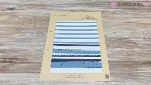 3361 インディゴオックスボーダー[生地] 有延商店/オークラ商事