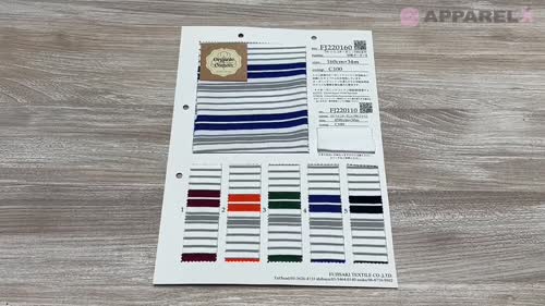 FJ220160 19/- トルコ オーガニック BD 天竺 切替 ボーダー[生地