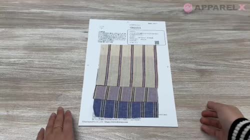 OM42315 40/1×60/1 リネン強撚ワッシャー仕上げ trad stripes[生地
