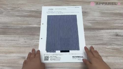 35494 コットンシアサッカーストライプ[生地] SUNWELL
