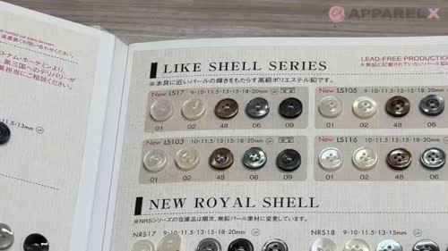 LS17 ポリエステル樹脂製 フチあり 4つ穴ボタン 大阪