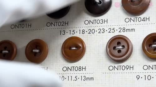 ONT08H 天然素材 コロゾ ナット 2つ穴 ボタン 大阪プラスチック工業