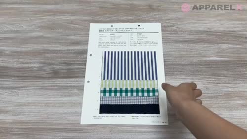 51027 綿麻タイプライター チェック&ストライプ[生地] VANCET