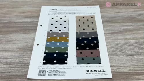 28096 綿麻シーチングMドットプリント[生地] SUNWELL(サンウェル