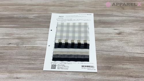 26257 コットンドビーブラッシュライトクロスチェックワッシャー[生地