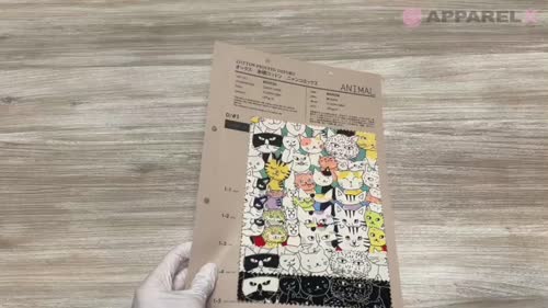 850536 SEVENBERRY® オックス 未晒コットン ニャンコミックス