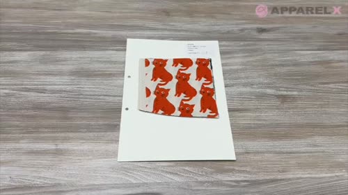 850575 オックス 未晒コットン ねこちどり[生地] VANCET/オークラ商事