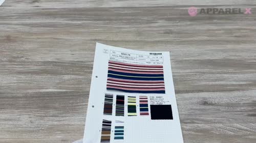 SD0174 空紡糸 20/1先染めマルチボーダー[生地] 柴屋/オークラ商事