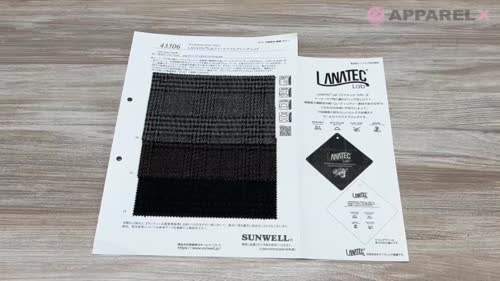 43506 LANATEC®️ Lab ツイード ツイル グレンチェック[生地] SUNWELL