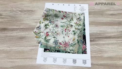 4027-680-5 80ローン ミラクルウェーブ 水彩花[生地] 北高/オークラ