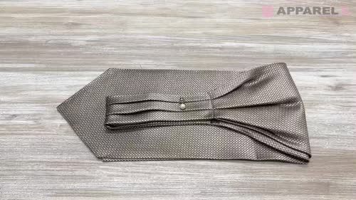 AS-992 国産シルクアスコットタイ 鹿の子柄 ブラウン[フォーマル