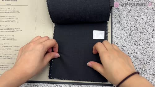 39413 TRADITIONAL FABRIC スーツ用 多様素材 黒 バーズアイ[生地] 国
